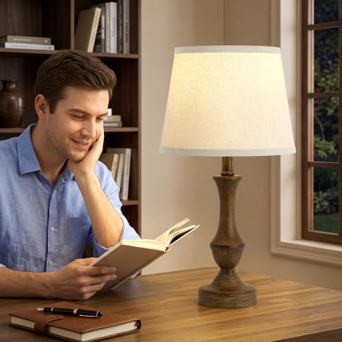 Table Lamp Set of 2 (Wood Grain / 19 in)