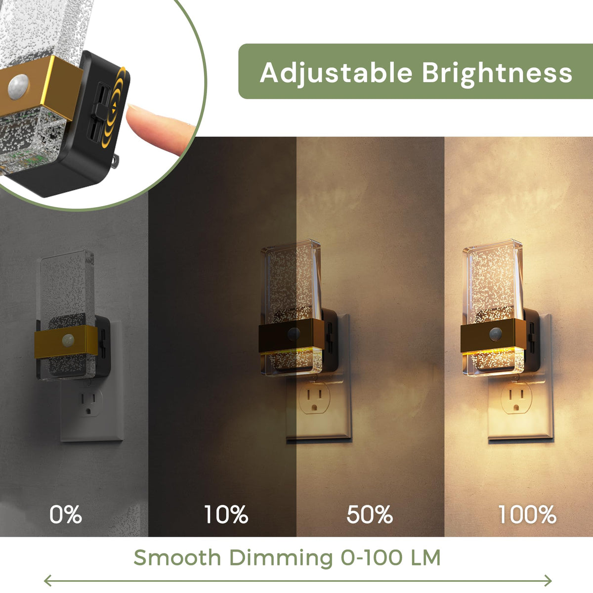 Motion Sensor Night Light (Gold)