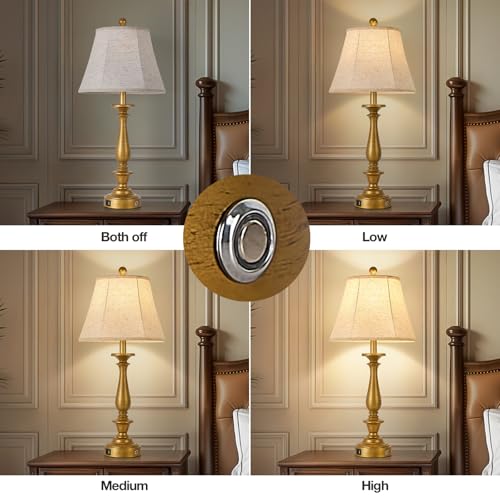 28.5'' Farmhouse Table Lamp Set of 2 (Antique Gold / 28.5'')