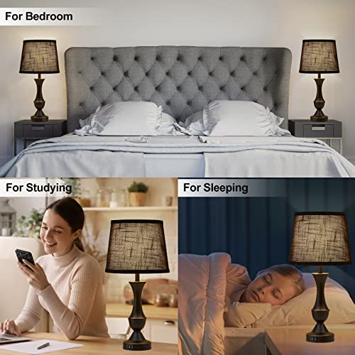 Black Touch Table Lamps Set of 2 (Black / 22in)