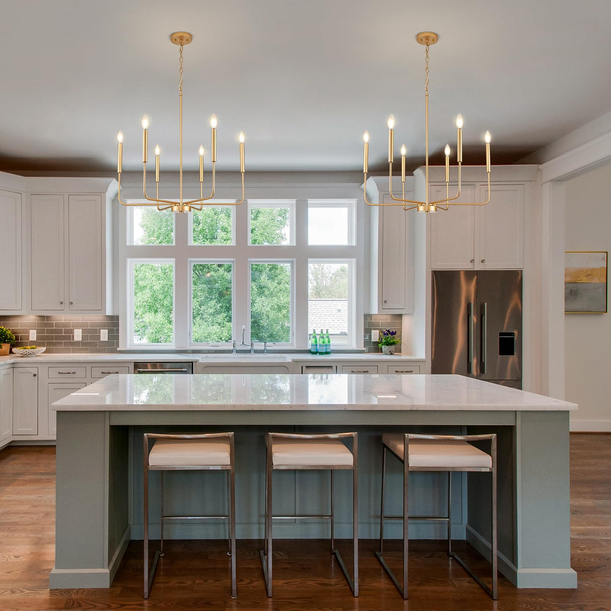 Modern Gold Chandelier for Dining Room (Gold / 6 Candle Lights)