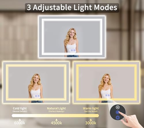 28"x60" LED Bathroom Mirror with Lights (28"L x 60"W)