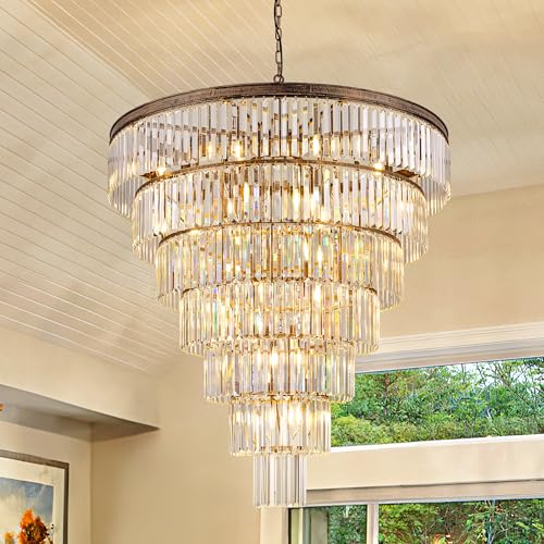Large Crystal Chandelier for High Ceiling