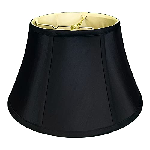 Royal Designs Shallow Drum Bell Billiotte Lamp Shade (Black / 9.5 x 15 x 8)