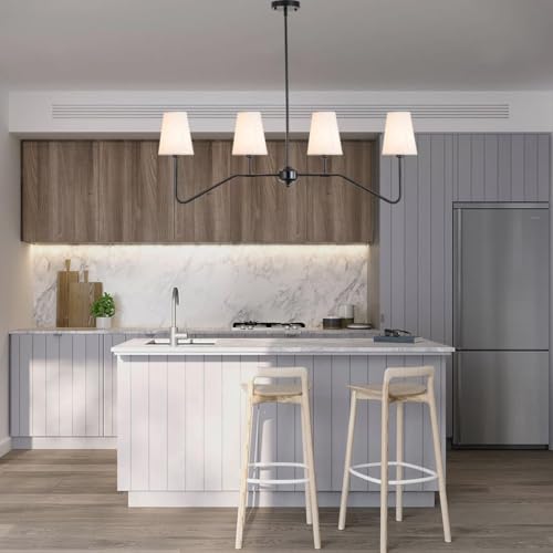Linear Chandelier with Fabric Shades