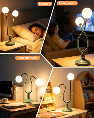 Green Globe Table Lamp Dimmable Magic DIY Arms G9 Bulbs Included (17-Green-Globe-2U-Magic DIY Arms)
