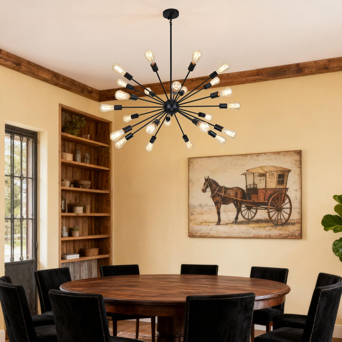 Large Black Chandelier (Black / 24 Lights)