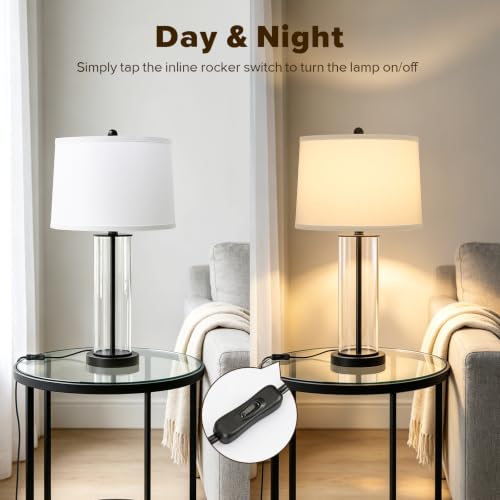 27"Glass Table Lamps Set of 2
