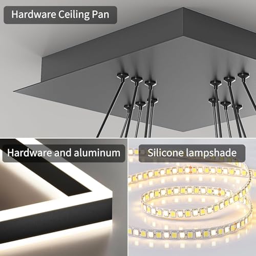 Square Rectangular Chandelier for Living Room