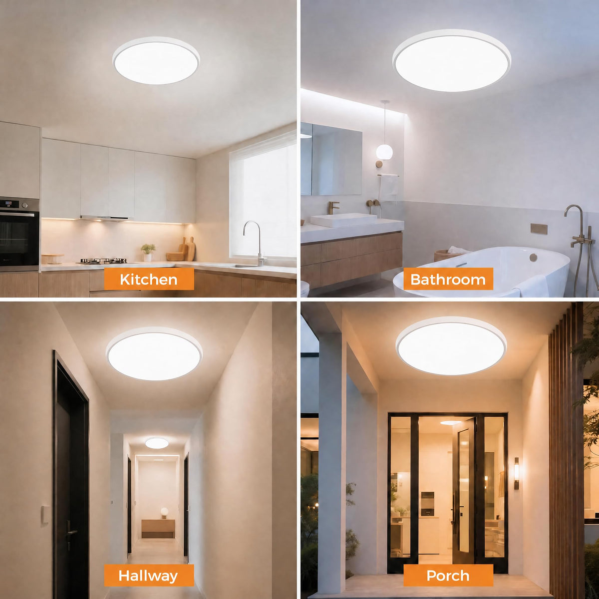 1PACK 20 Inch LED Flush Mount Ceiling Light Fixture (White / 20Inch-1Pack)