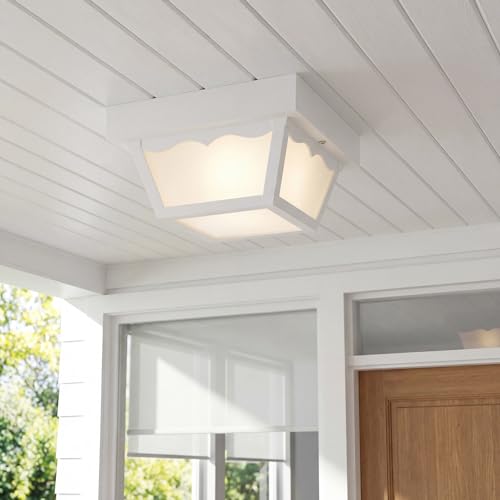 8.25" 1 Light Flush Mount Light (White / 8.25-Inch Diameter x 4.75-Inch Height / 1-Light)