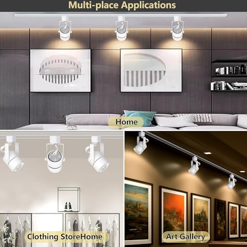 Track Lighting with GU10 3CCT Dimmable Replaceable Bulbs White 8 Heads (White)
