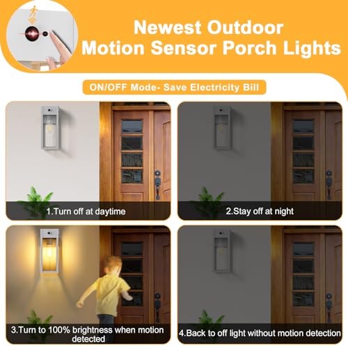 Porch Lights with GFCI Outlet (White / 11.88" (2-Pack))