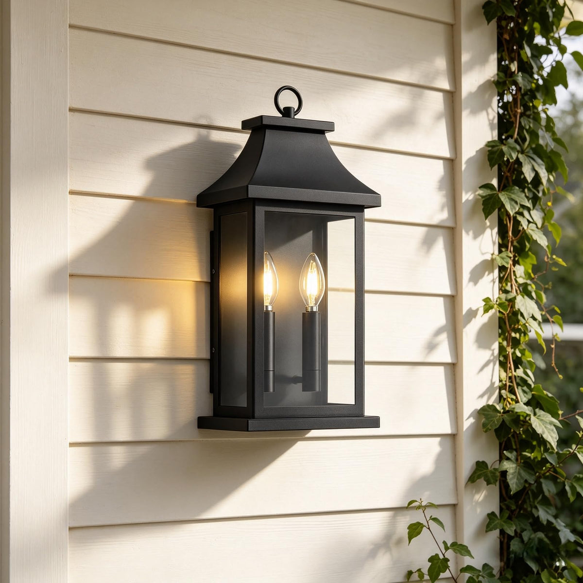 2 Pack 18'' Large Outdoor Wall Lights (Black - No Sensor / 17.5 inch - 2 pack)
