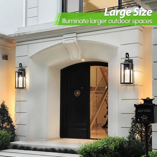 16.5" Large Outdoor Wall Light Fixture (Matte Black / 16.5")