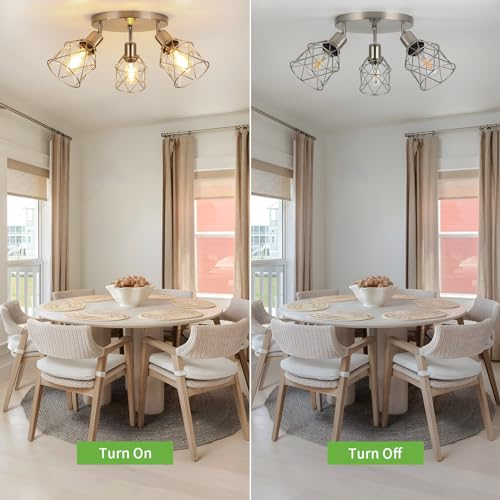 3 Light Track Lighting Fixture Ceiling Light Kitchen Brushed Nickel (Brushed Nickel / 3-Light-Cage)