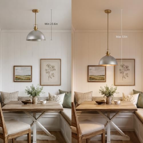 13 in Dome Pendant Light (Antique Silver / 13 Inch)