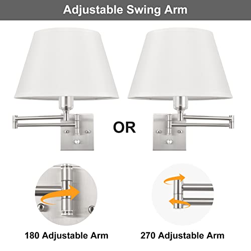 Dimmable Wall Sconce Plug in (White / Large)
