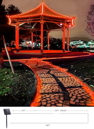 Halloween Solar Rope Lights (Orange / 100 LED)