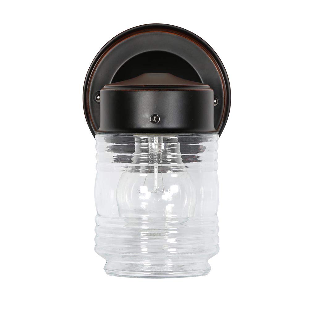 Jelly Jar Outdoor Wall Light (Oil-Rubbed Bronze / Farmhouse)