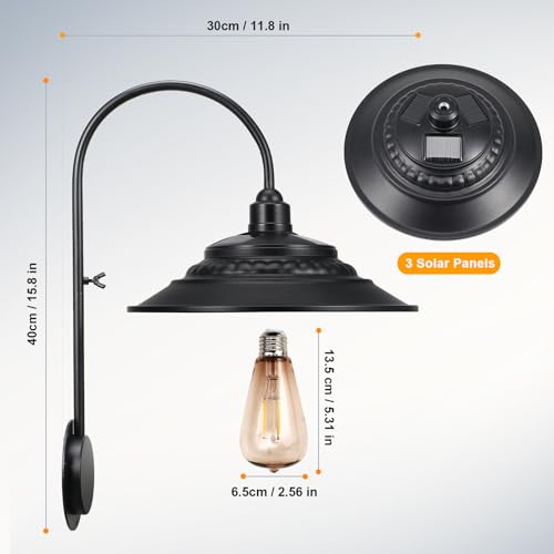 Solar Barn Lights Outdoor (Black Color)