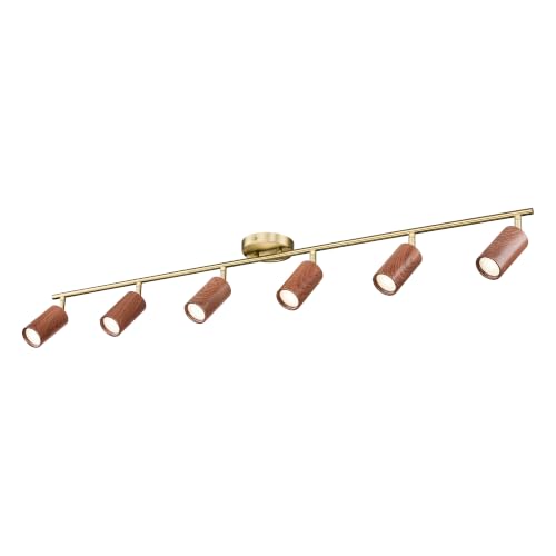 52.8" Track Lights (Kaleidoscope, Walnut Wood Grain / 53", 6-light)