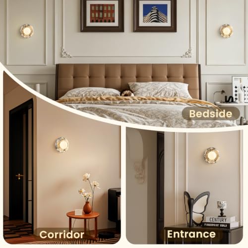 7.9" Natural Alabaster Wall Sconce (7.9 in-1-Light-round)