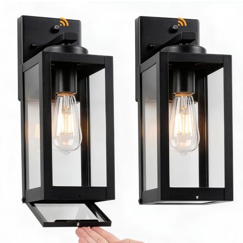 13" Enclosed Dusk to Dawn Exterior Lighting Fixtures (2 Packs-13IN / Black (Dusk to Dawn))