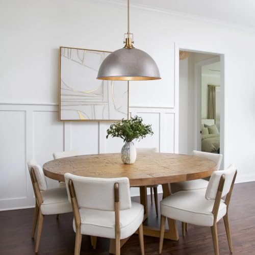 17.7 in Large Dome Pendant Light (Antique Silver / 17.7 Inch)