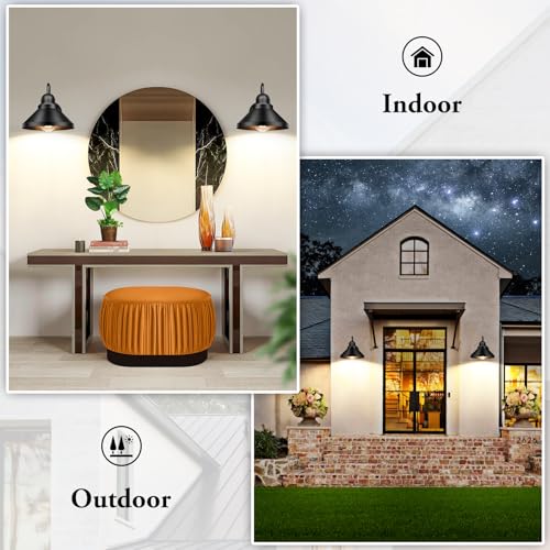 Gooseneck Outdoor Wall Sconces (Black / 10.12IN)