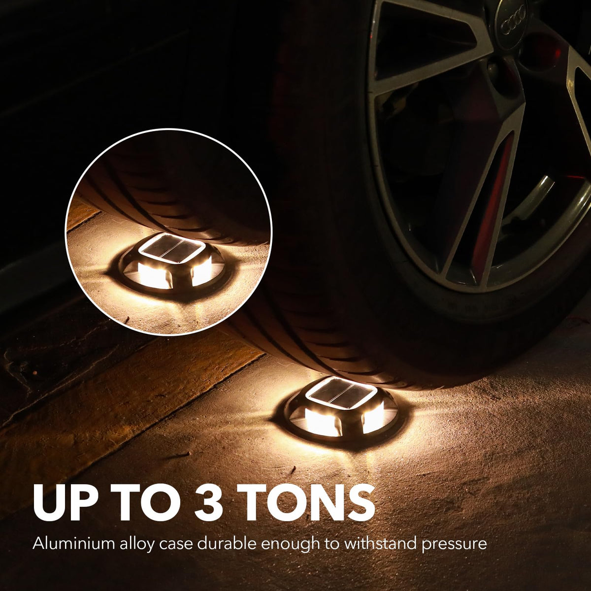 Solar Driveway Light Outdoor 1 Pack (Warm White & Cool White, Black / 1 Pack)