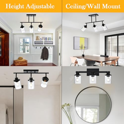 Black Track Light Fixtures Ceiling (Black / 3 Light)