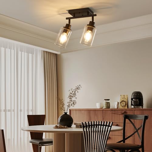 2 Light Kitchen Track Light Fixtures Ceiling Vanity Lights Black (Black / 2-Light)