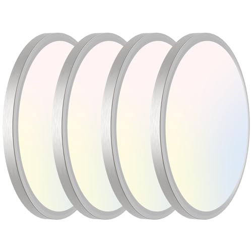 7 Inch Nickel Brushed Flush Mount Ceiling Light (Brushed Nickel / 7in-4Pack)