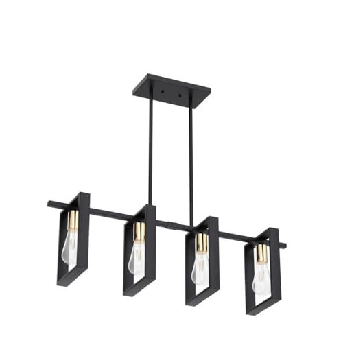 4 Lights Wood Chandelier (Black / 4 lIGHTS A)
