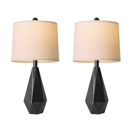 Table Lamps Set of 2 for Bedroom (Medium - Light Black)