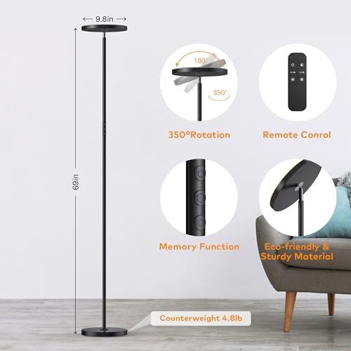 Torchiere Floor Lamp (Black)