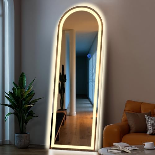 Arch Full Length Standing Mirror with LED Lights (Arched / 65"L x 26"W)
