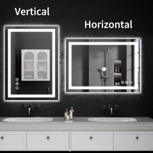22"x30" Lighted LED Bathroom Mirror with Lights (30"L x 22"W)