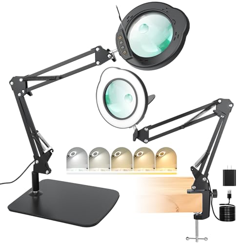 15X 30X Magnifying Glass with Light and Stand