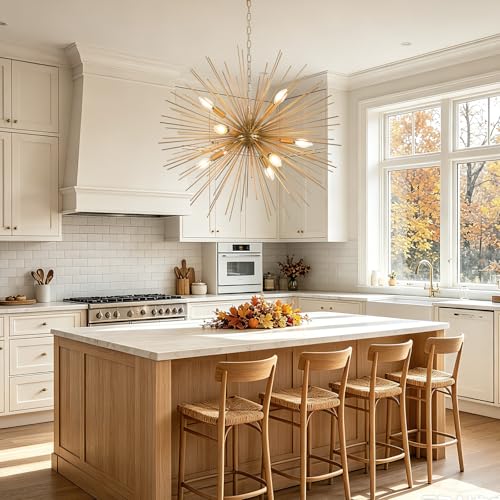 28.3in 9 Light Gold Sputnik Chandelier Mid (Gold / 28.3in)