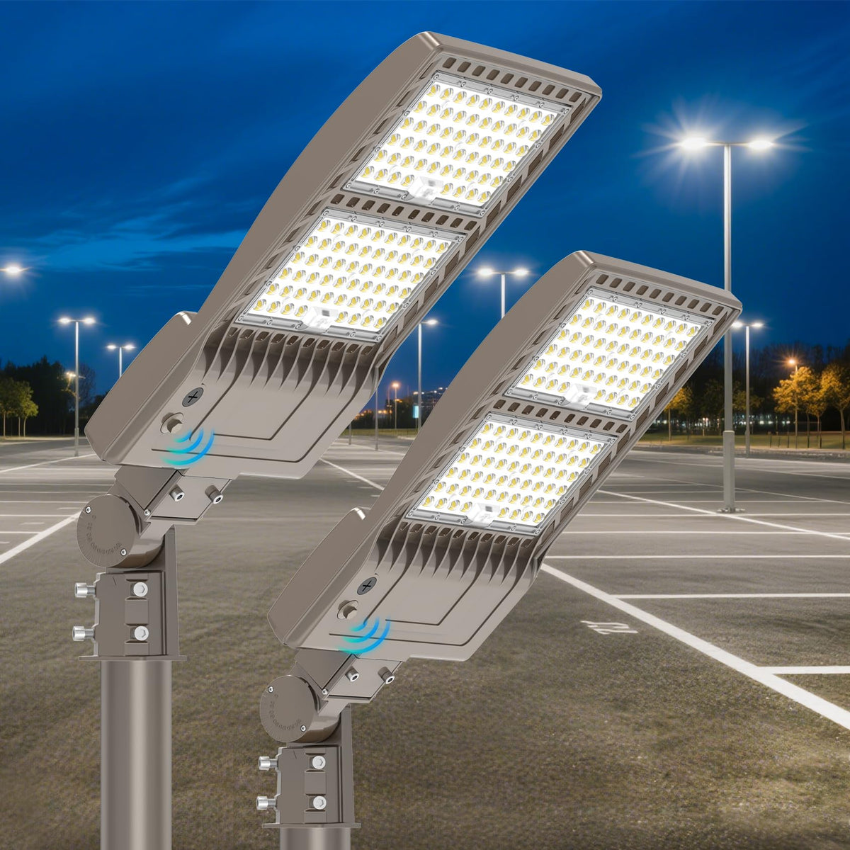 2Pack 480V 400W LED Parking lot Light with Dusk to Dawn Photocell (400W)