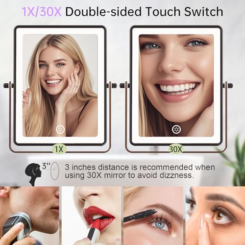 8.7" 5000mAh Rechargeable Wall Mounted Makeup Mirror (Bronze B)