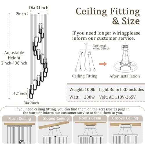 H138 LED Crystal Chandelier (Silver / 16 Rings (New))