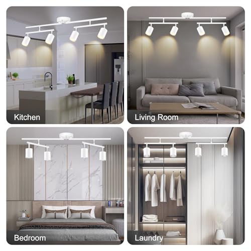 Track Lighting Fixtures Ceiling LED (White / 30" 4 Light Track Light)