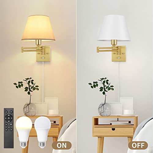 Dimmable Wall Sconce (Gold-Remote / Medium)