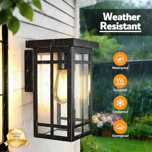 Solar Porch Lights Outdoor 2 Packs