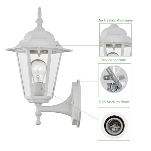 White Outdoor Wall Lantern (1 Pack / White)