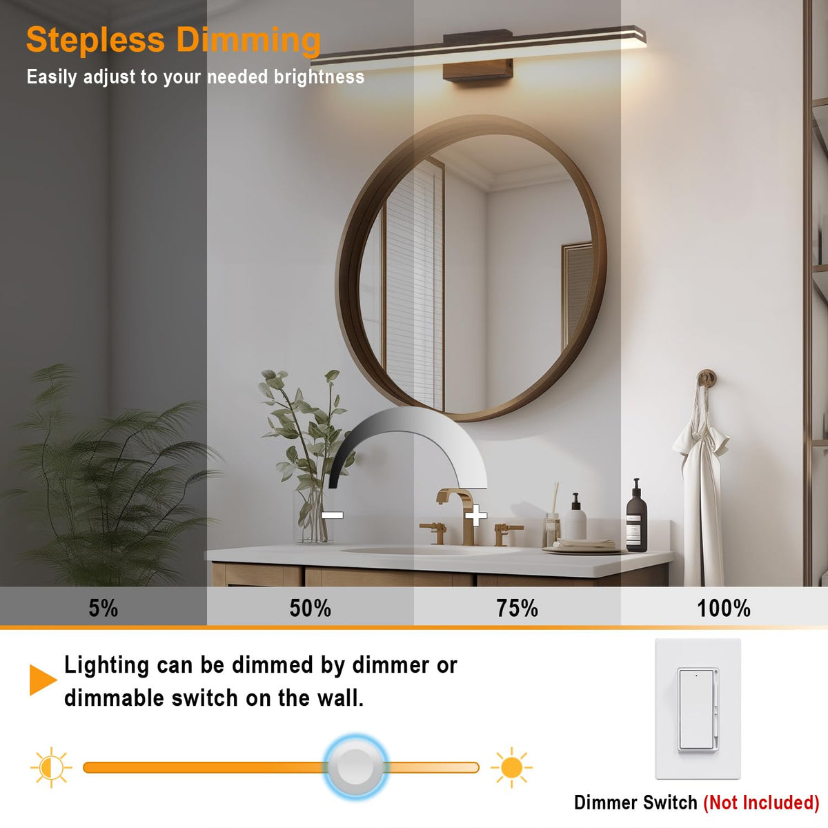 LED Modern Bathroom Vanity Light Fixtures (40-Inch / Brown)