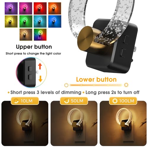 Night Lights Plug into Wall (RGB-bubble / 2 Pack)